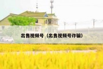 出售视频号（出售视频号诈骗）