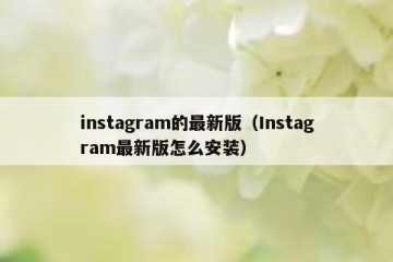 instagram的最新版（Instagram最新版怎么安装）