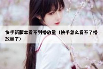 快手新版本看不到播放量（快手怎么看不了播放量了）