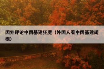 国外评论中国基建狂魔（外国人看中国基建规模）