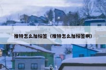推特怎么加标签（推特怎么加标签啊）