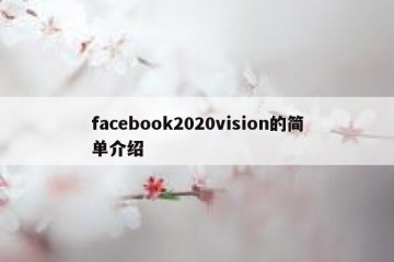 facebook2020vision的简单介绍