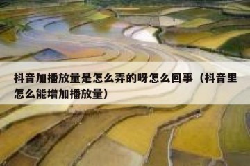 抖音加播放量是怎么弄的呀怎么回事（抖音里怎么能增加播放量）