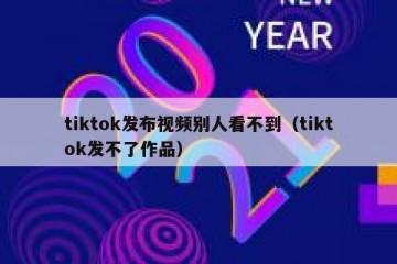 tiktok发布视频别人看不到（tiktok发不了作品）