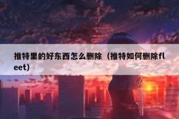 推特里的好东西怎么删除（推特如何删除fleet）