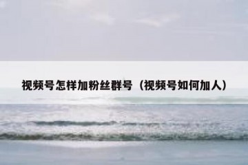 视频号怎样加粉丝群号（视频号如何加人）