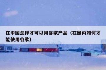 在中国怎样才可以用谷歌产品（在国内如何才能使用谷歌）