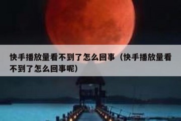 快手播放量看不到了怎么回事（快手播放量看不到了怎么回事呢）