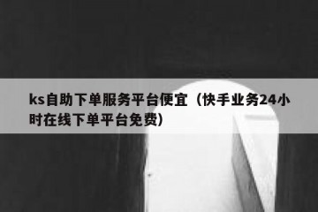 ks自助下单服务平台便宜（快手业务24小时在线下单平台免费）