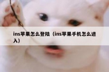 ins苹果怎么登陆（ins苹果手机怎么进入）