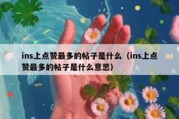 ins上点赞最多的帖子是什么（ins上点赞最多的帖子是什么意思）