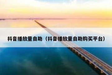 抖音播放量自助（抖音播放量自助购买平台）