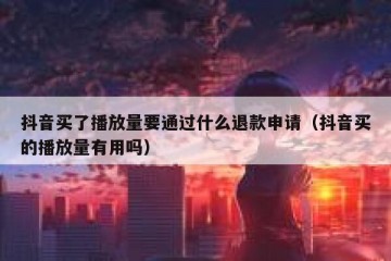抖音买了播放量要通过什么退款申请（抖音买的播放量有用吗）
