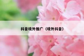 抖音境外推广（境外抖音）