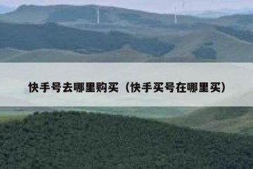 快手号去哪里购买（快手买号在哪里买）