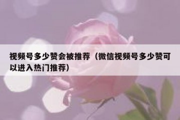 视频号多少赞会被推荐（微信视频号多少赞可以进入热门推荐）