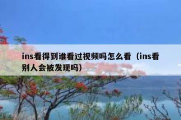 ins看得到谁看过视频吗怎么看（ins看别人会被发现吗）