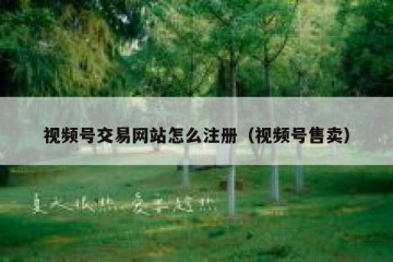 视频号交易网站怎么注册（视频号售卖）