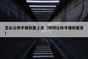 怎么让快手播放量上去（如何让快手播放量高）