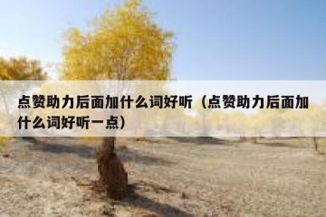 点赞助力后面加什么词好听（点赞助力后面加什么词好听一点）