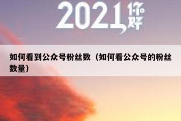 如何看到公众号粉丝数（如何看公众号的粉丝数量）