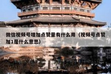 微信视频号增加点赞量有什么用（视频号点赞加1是什么意思）