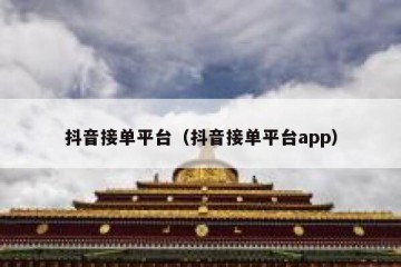 抖音接单平台（抖音接单平台app）