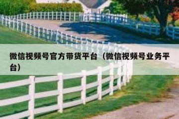 微信视频号官方带货平台（微信视频号业务平台）