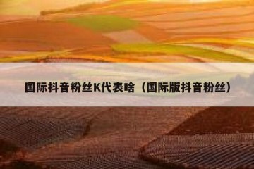 国际抖音粉丝K代表啥（国际版抖音粉丝）