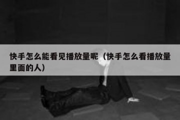 快手怎么能看见播放量呢（快手怎么看播放量里面的人）