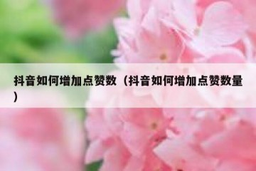 抖音如何增加点赞数（抖音如何增加点赞数量）