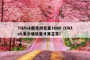 Tiktok新号浏览量1000（tiktok多少播放量才算正常）