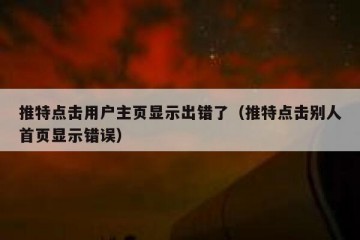 推特点击用户主页显示出错了（推特点击别人首页显示错误）