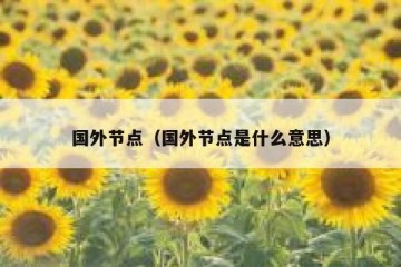 国外节点（国外节点是什么意思）