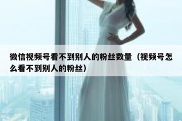 微信视频号看不到别人的粉丝数量（视频号怎么看不到别人的粉丝）