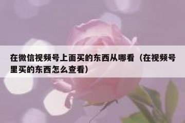 在微信视频号上面买的东西从哪看（在视频号里买的东西怎么查看）