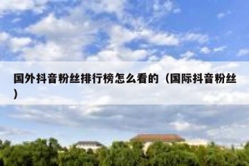 国外抖音粉丝排行榜怎么看的（国际抖音粉丝）