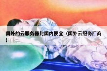 国外的云服务器比国内便宜（国外云服务厂商）