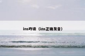 ins咋读（ins正确发音）