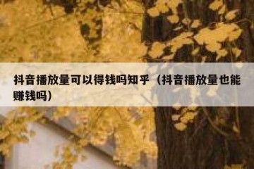 抖音播放量可以得钱吗知乎（抖音播放量也能赚钱吗）