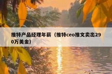 推特产品经理年薪（推特ceo推文卖出290万美金）