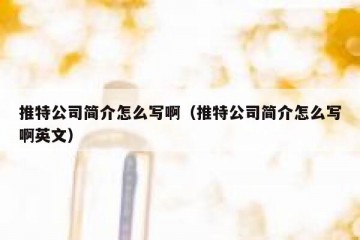 推特公司简介怎么写啊（推特公司简介怎么写啊英文）