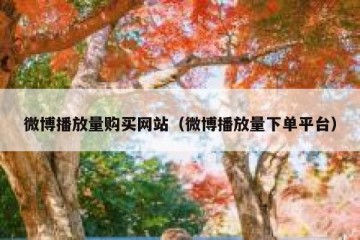 微博播放量购买网站（微博播放量下单平台）