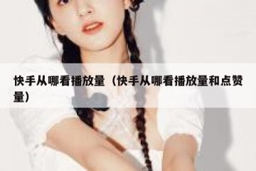 快手从哪看播放量（快手从哪看播放量和点赞量）