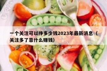 一个关注可以挣多少钱2023年最新消息（关注多了靠什么赚钱）