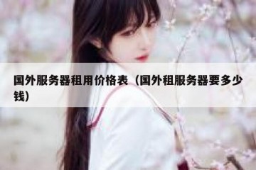 国外服务器租用价格表（国外租服务器要多少钱）