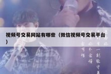 视频号交易网站有哪些（微信视频号交易平台）
