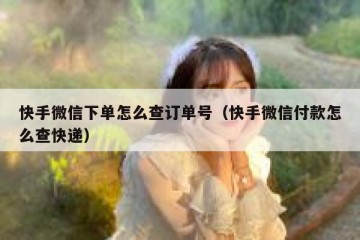 快手微信下单怎么查订单号（快手微信付款怎么查快递）