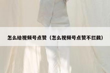 怎么给视频号点赞（怎么视频号点赞不拦截）