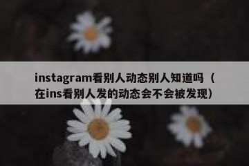 instagram看别人动态别人知道吗（在ins看别人发的动态会不会被发现）
